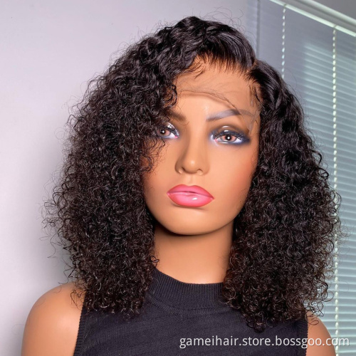 Wholesale Cheap Lace Front Wig Vendors Brazilian Virgin Hair Closure HD Transparent Lace Short Bob Human Hair Lace Front Wigs
